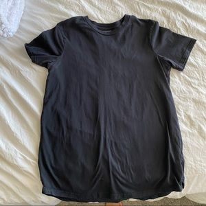 Black longline curved hem shirt